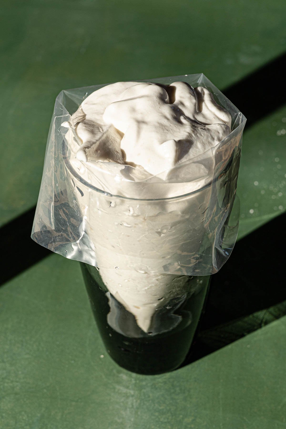 Pacencia Cookie dough Mixture in a piping bag.