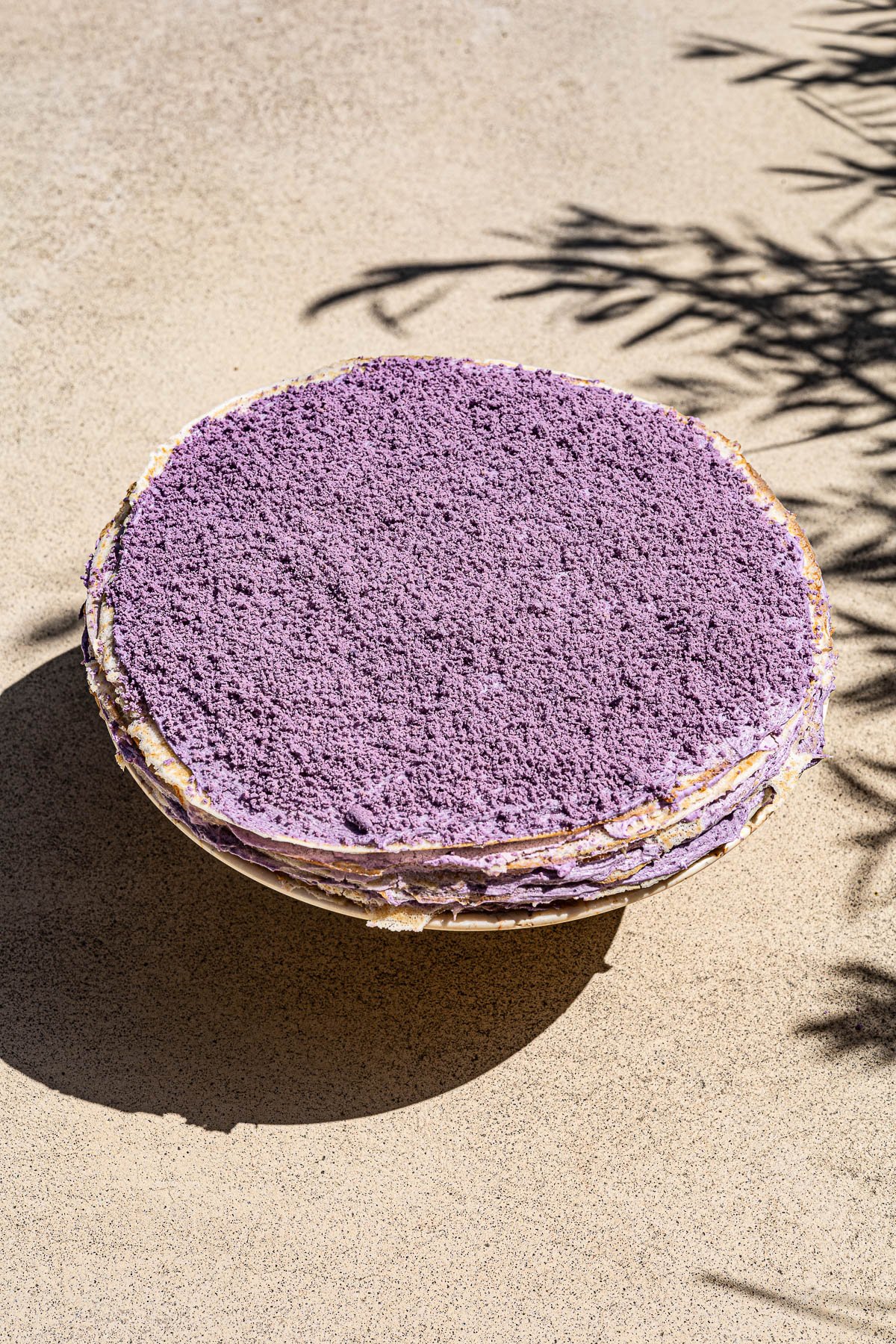 Finished Ube Crepe Cake